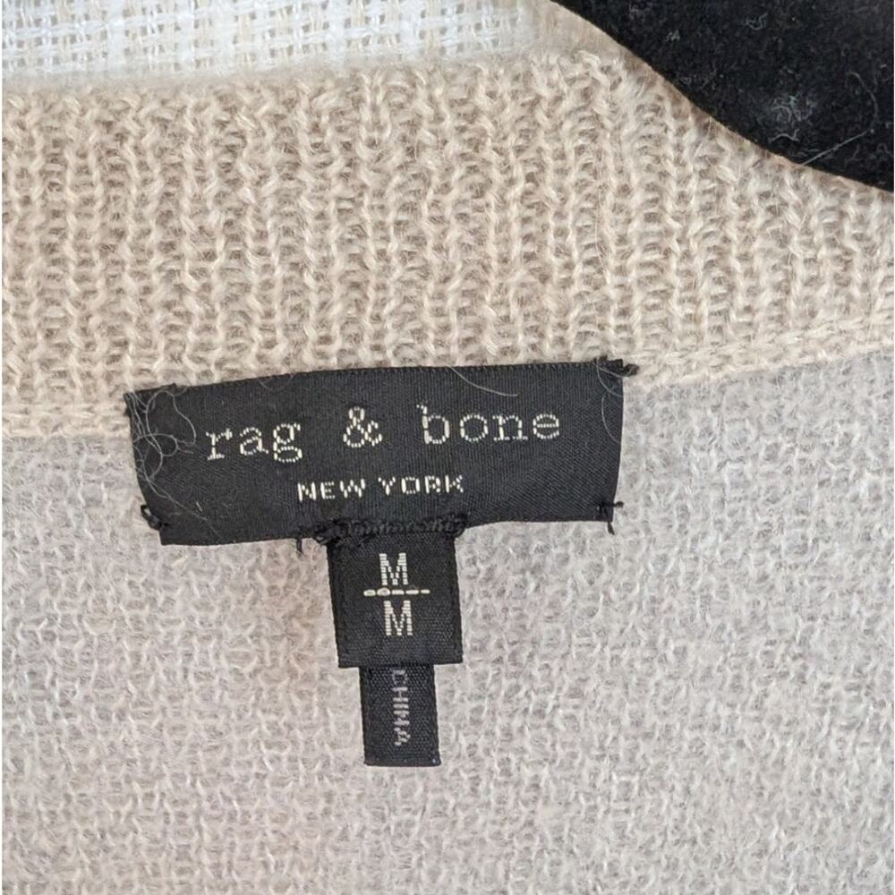 Rag & Bone Mohair Alpaca Animal Print Cardigan Womens M Beige/Gray Long Sleeve - Picture 4 of 8